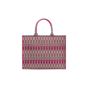 Furla Opportunity Ethnic Style Jacquard Fabric Tote Bag Shopping Bag Square Bag Handbag Large Size Women's Purple