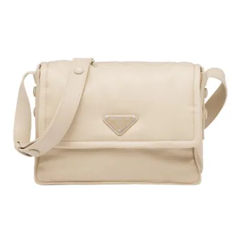 PRADA Cini Fabric With Leather Messenger Bag Crossbody Bag Shoulder Bag Men's Desert Yellow