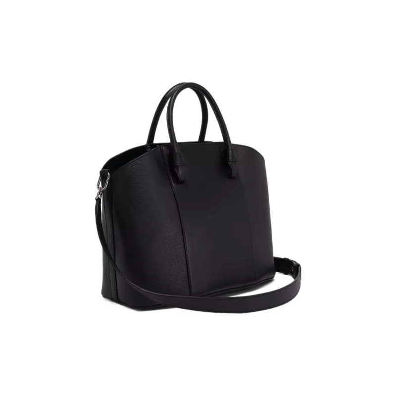Furla Miastella Calfskin Tote Bag Shopping Bag Shoulder Bag Handbag Large Size Women's Black-2