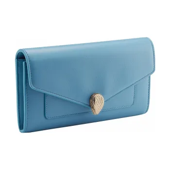 BVLGARI Serpenti Forever Calfskin Card Clip Wallets Women's