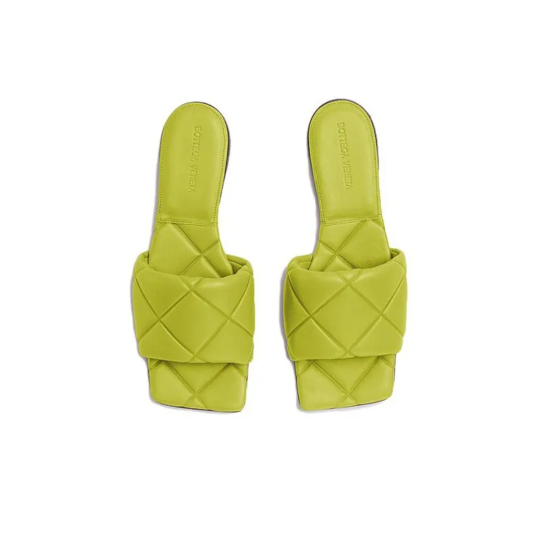 Bottega Veneta Lido Abrasion Resistant Slide Slippers Women's Yellow-3