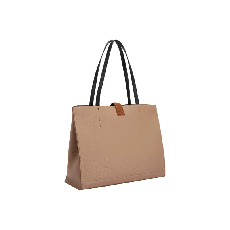 Furla Sofia Collection Grain Texture Leather Tote Bag Shopping Bag Shoulder Bag Handbag Large Size Women's Light Brown-2