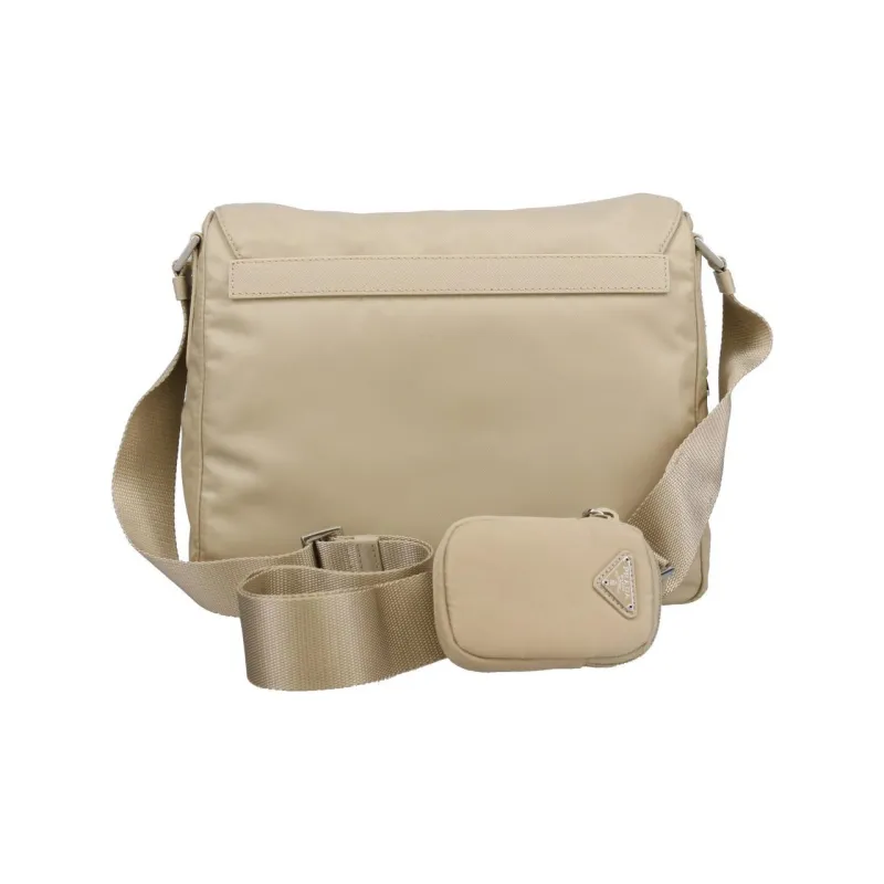 PRADA Nylon Crossbody Bag Shoulder Bag Women's Beige-3