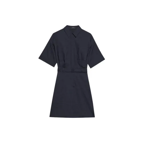 THEORY Short-Sleeved Dresses Women's Navy Blue