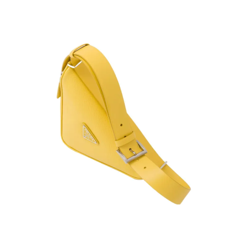 PRADA Saffiano Leather Triangle Bag Fanny Pack Regular Men's Sunlight Yellow-1
