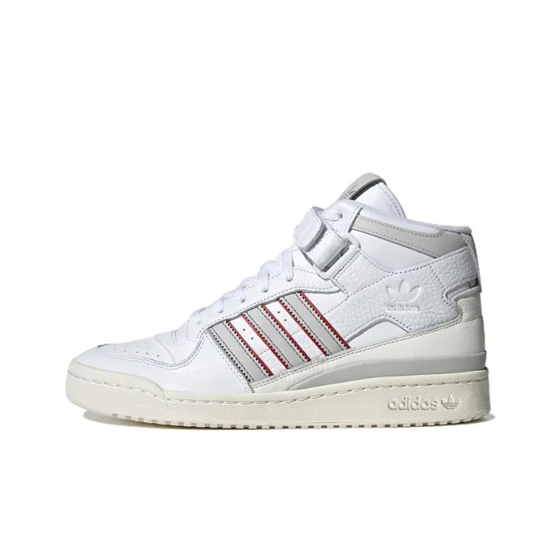 adidas originals Forum Mid White Grey Red-0
