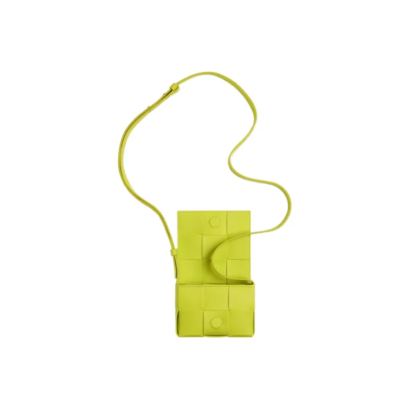 Bottega Veneta Cassette Mini Intreccio Acid Kiwi-3