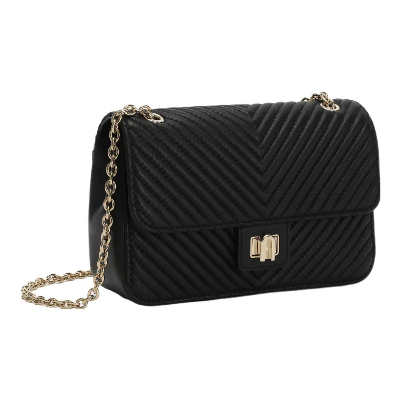 Furla Pop Star Nappa Lambskin Shoulder Bag Crossbody Bag Small Size Women's Black-1