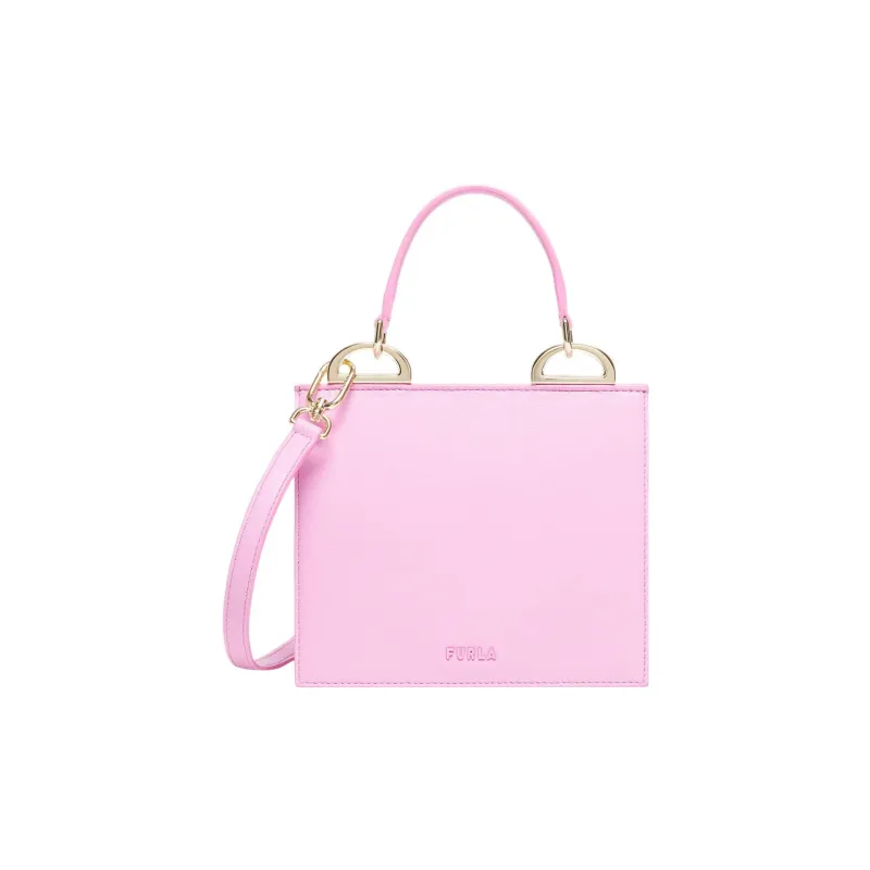 Furla Linea Futura Recycled Roxy Leather Effect Fabric Shoulder Bag, Crossbody Bag, Handbag Mini Women's Light Pink-0