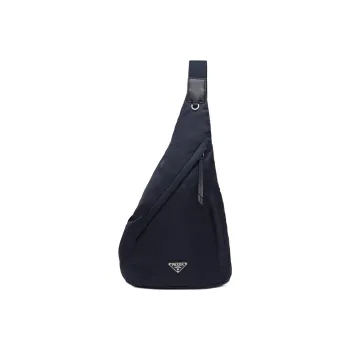 PRADA Fabric With Leather Sling Bag Shoulder Bag Men's Blue