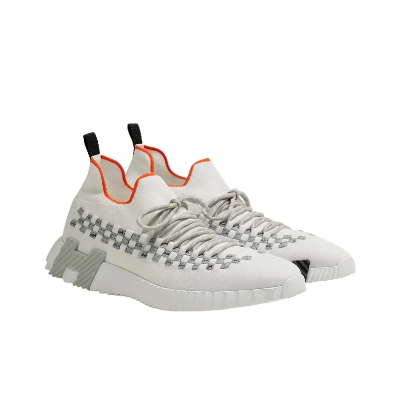 HERMES Fle Anti Slip Wear Resistant Low Top Sports Casual Shoes Men's White Gray-1