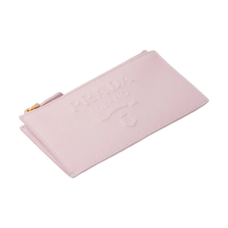 PRADA Saffiano Leather Card Holder Women's Snow Pink-2