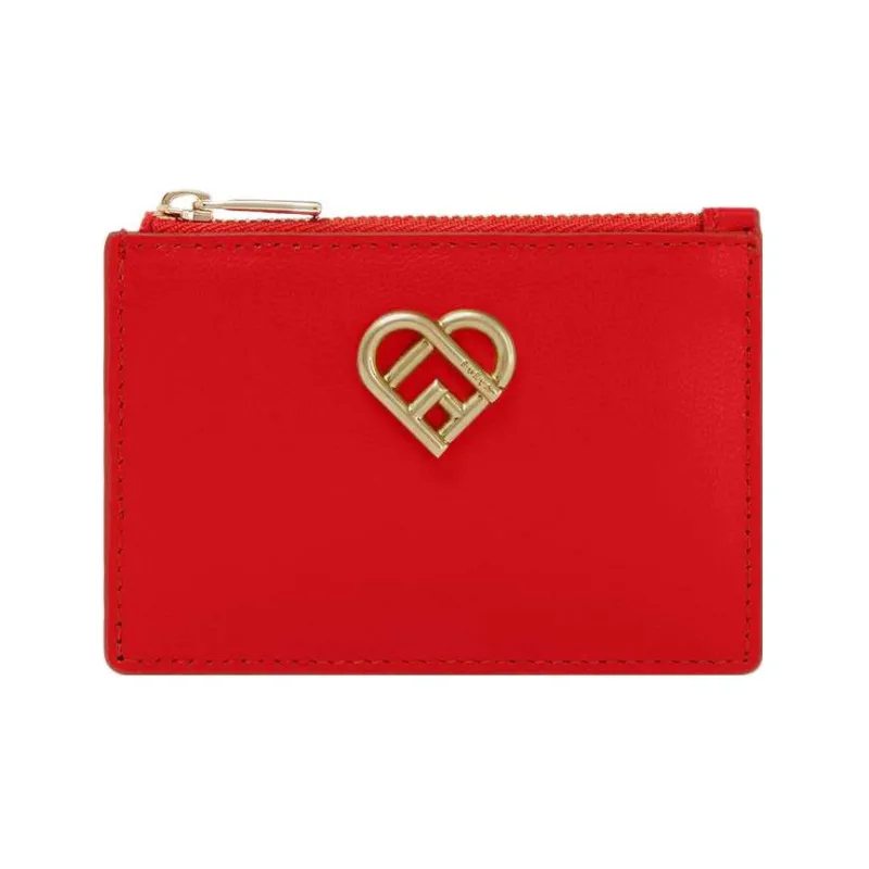 Furla My Joy Taita Calfskin Document Wallet Card Holders Small Size Women's Red-0