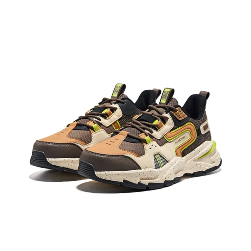 Erke Low-Top Running Shoes Men's Brown Green-2