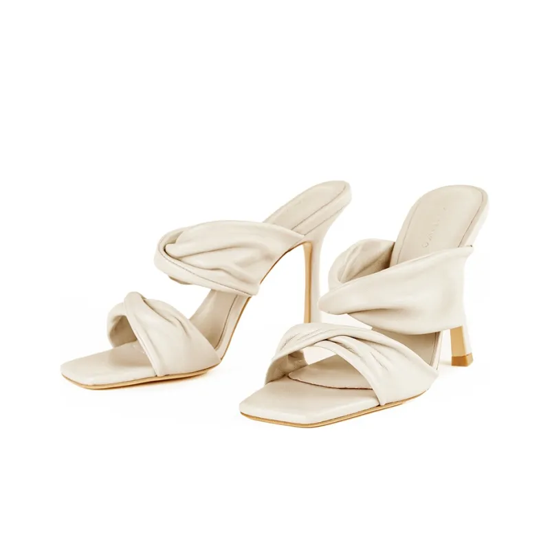 Tony Bianco Rubber Sole Slip Resistant Antibacterial Slide Slippers Women's Vanilla-2
