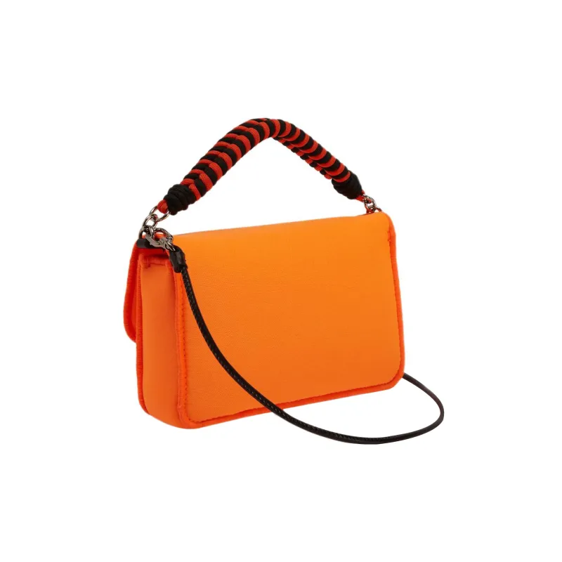 Furla 1927 Collection Soft Fabric Shoulder Bag, Crossbody Bag, Handbag Large Size Women's Bright Orange-1