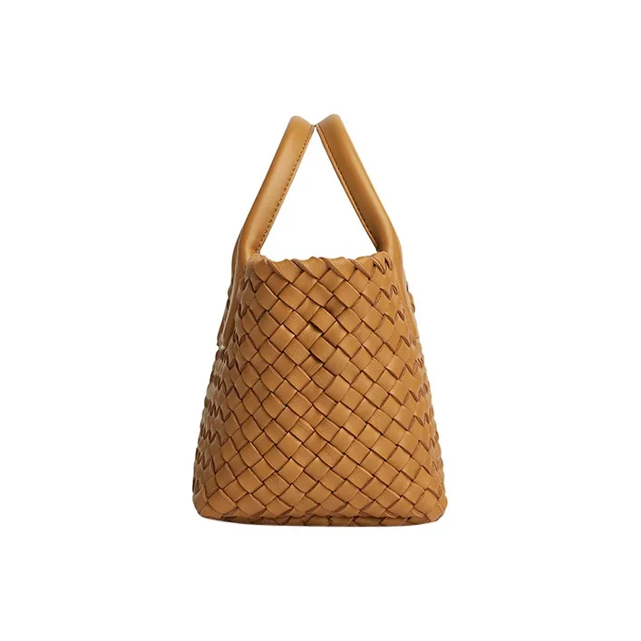Bottega Veneta Cabat Intreccio Tote Bag Mini Caramel-1