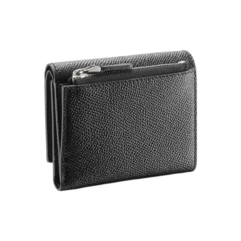 BVLGARI Bulgari Clip Calfskin Wallet Women's Black-2