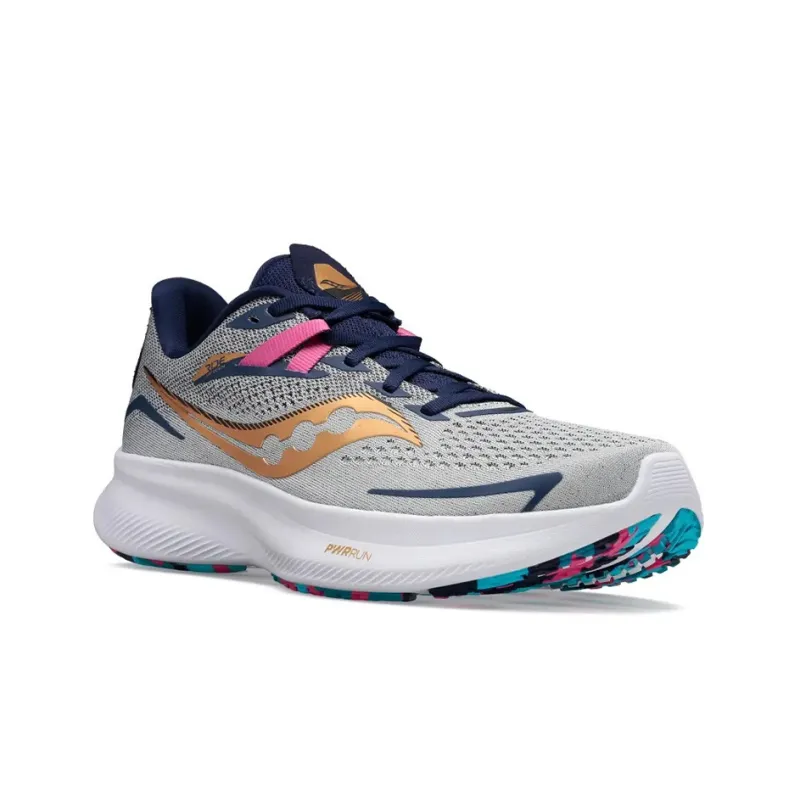 Saucony Ride 15 Cushioning, Slip Resistant, And Abrasion Resistant Low Top Training Running Shoes Men's Gray Blue-2