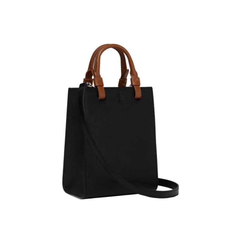Furla Crumbs Leather Tote Bag Shopping Bag Handbag Shoulder Bag Crossbody Bag Mini Women's Black-1
