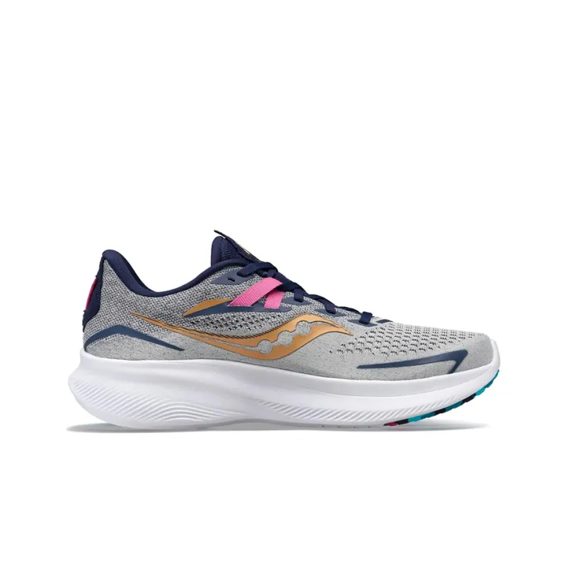 Saucony Ride 15 Cushioning, Slip Resistant, And Abrasion Resistant Low Top Training Running Shoes Men's Gray Blue-1