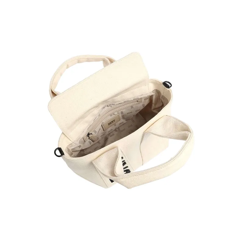 DKNY Cotton Shoulder Bag Crossbody Bag Handbag Women's Light Brown-4