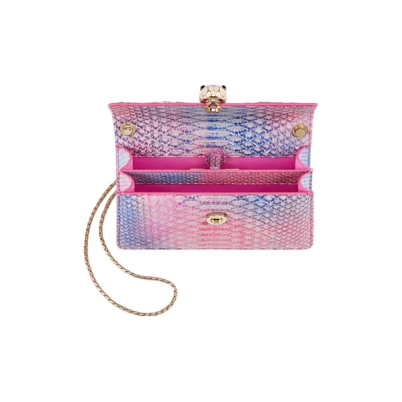 BVLGARI Serpenti Forever Python Skin Crossbody Bag, Shoulder Bag Mini Women's Multicolor-3