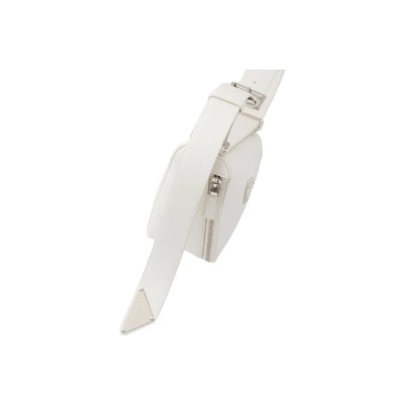 PRADA Saffiano Saffiano Leather Fanny Pack Men's White-3