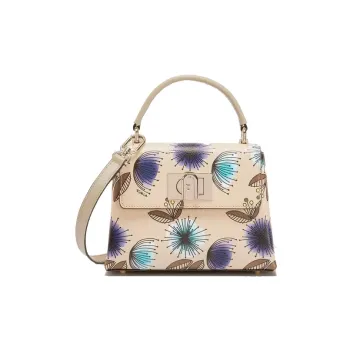Furla 1927 Collection Textured Leather Shoulder Bag, Crossbody Bag, Handbag Mini Women's Print Gold