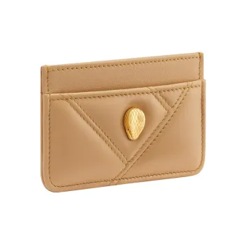 BVLGARI Serpenti Cabochon Calfskin Card Holder Card Holder Women's Brown