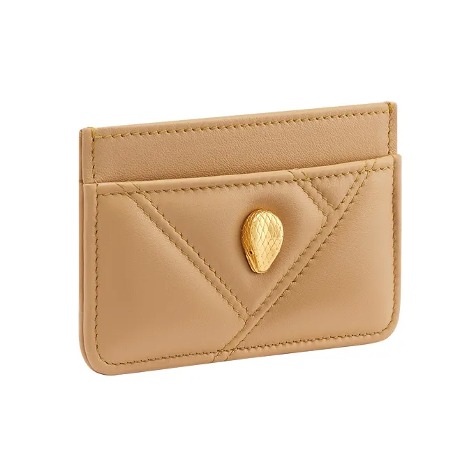 BVLGARI Serpenti Cabochon Calfskin Card Holder Card Holder Women's Brown-0