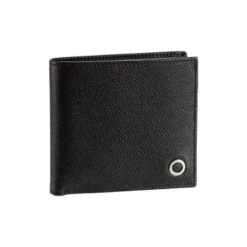 BVLGARI Calfskin Wallet Men's Black