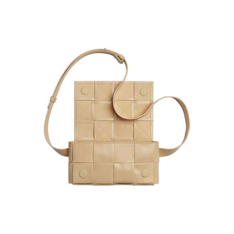 Bottega Veneta Cassette Belt Cow Leather Box Bag Camera Bag Fanny Pack, Crossbody Bag Mini Men's Beige Yellow-3