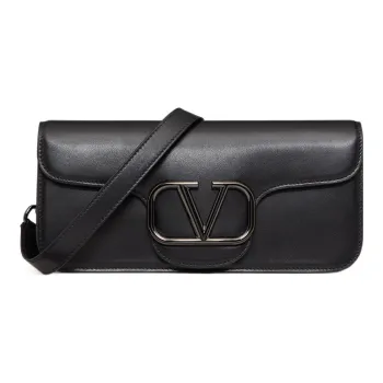 Valentino Calfskin Messenger Bag Crossbody Bag Shoulder Bag Men's Black