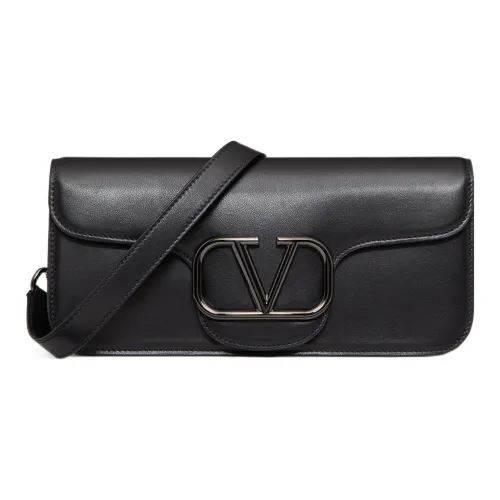 Valentino Calfskin Messenger Bag Crossbody Bag Shoulder Bag Men's Black