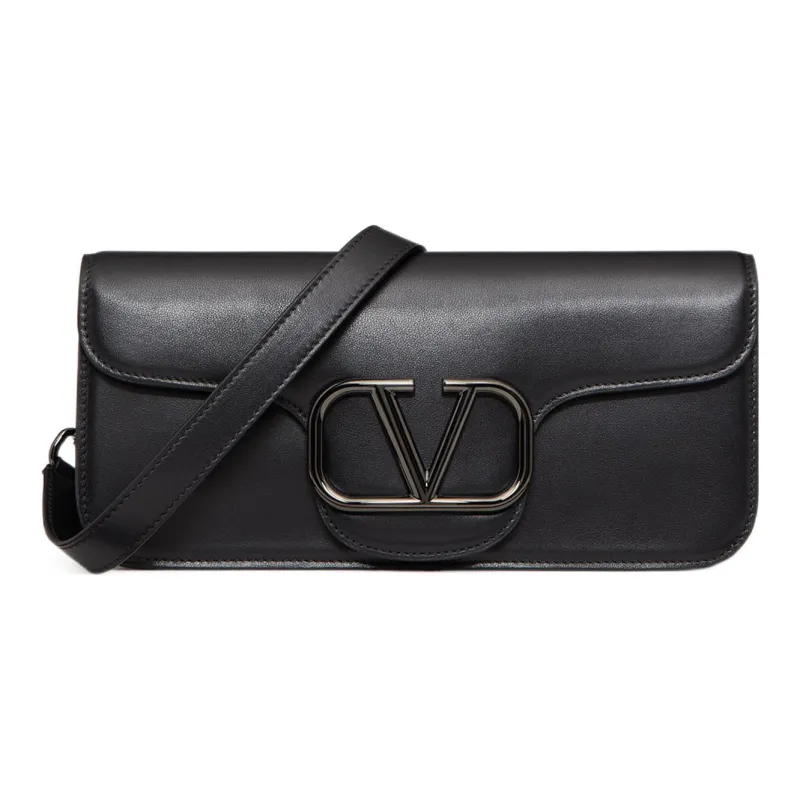 Valentino Calfskin Messenger Bag Crossbody Bag Shoulder Bag Men's Black-0