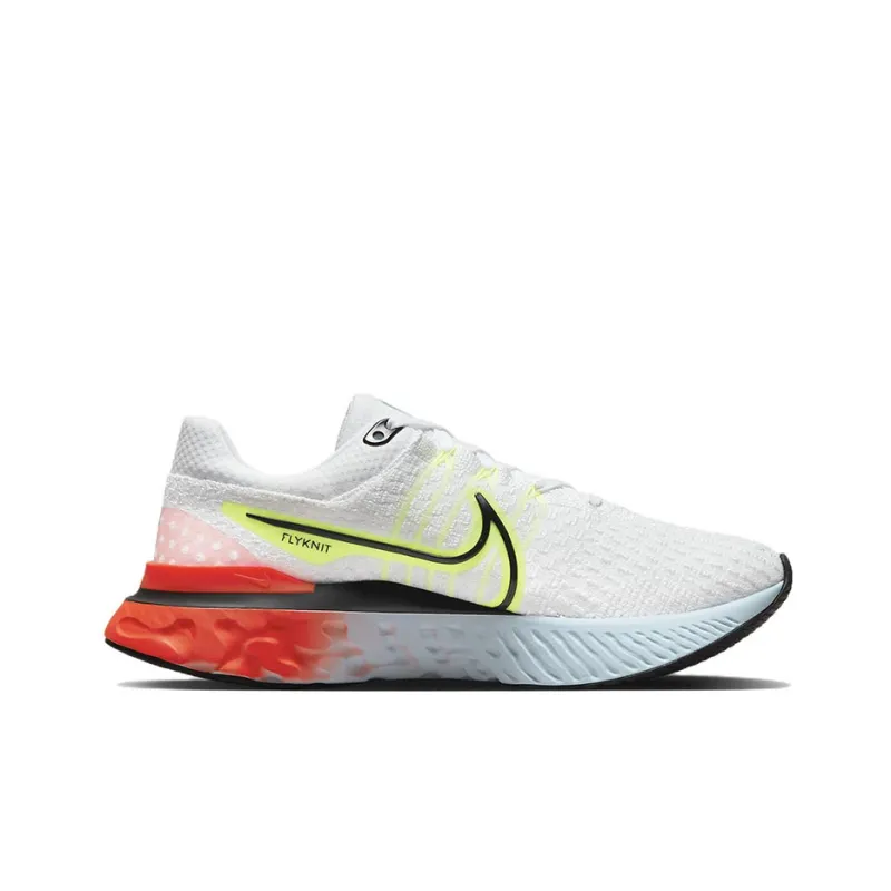 Nike React Infinity Run Flyknit 3 White Volt Bright Crimson Women's-1
