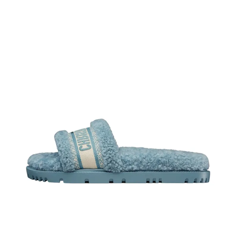 DIOR Dway Rubber Sole Abrasion Resistant Slide Slippers Women's Sky Blue-0