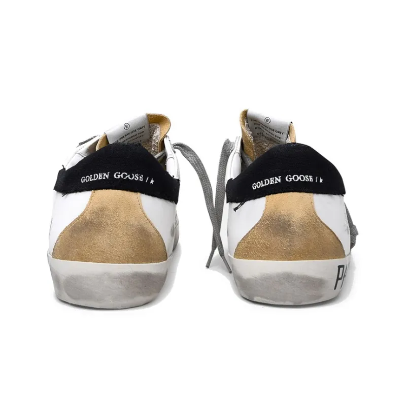 Golden Goose Super Star Low Top Stylish Skateboarding Shoes Men's White Green Vintage Version-4