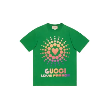 GUCCI Love Parade T Shirts Men Green