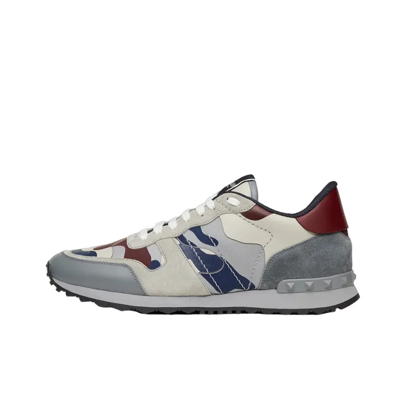 Valentino Rockrunner Low Top Casual Shoes Men's Red Gray-0