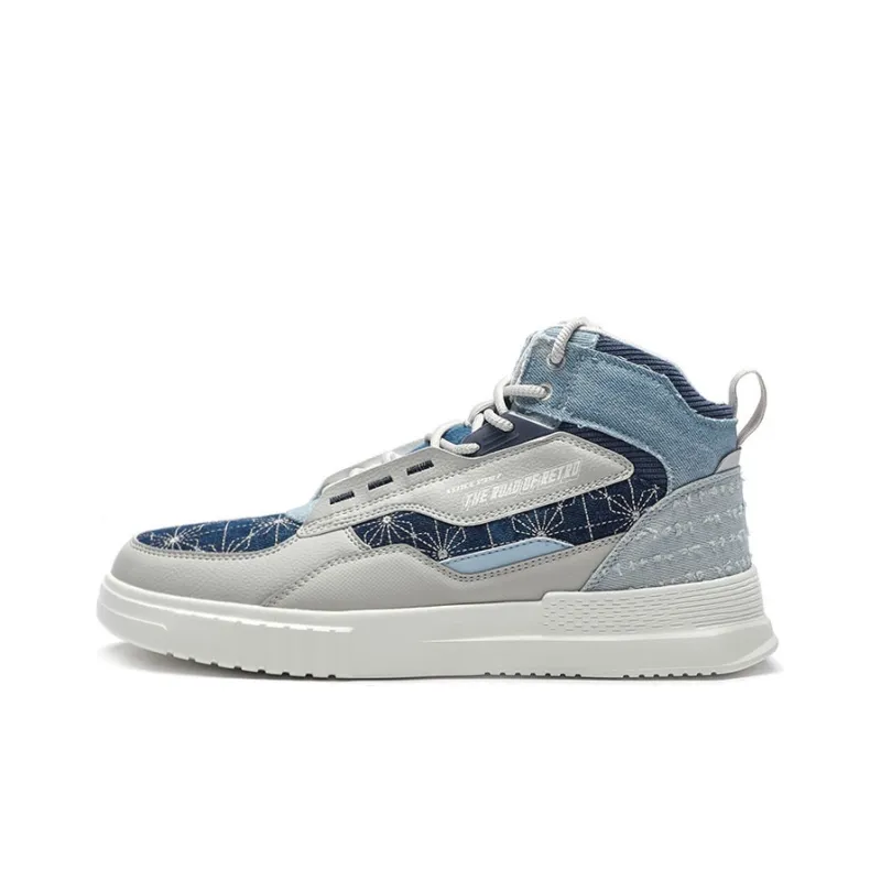 XTEP High Top Skateboard Shoes Men's Gray Blue-0