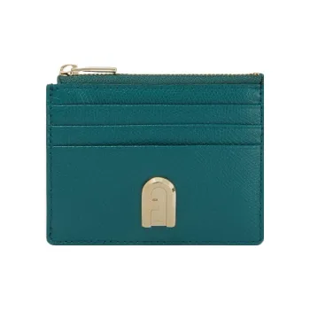 Furla 1927 Collection Textured Leather Coin Purses Card Holders Small Size Women's Jasper