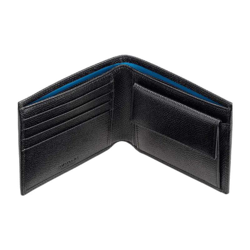 BVLGARI Calfskin Wallet Men's Black-3