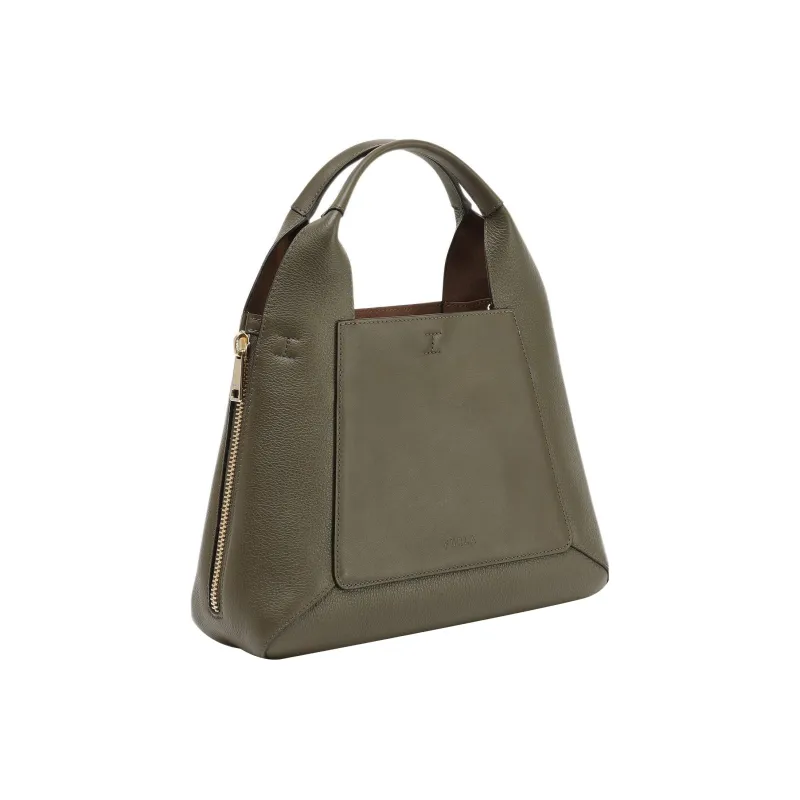 Furla Gilda Calfskin With Grain Leather Handbag, Shoulder Bag, Crossbody Bag Medium Size Women's Olive Green-1