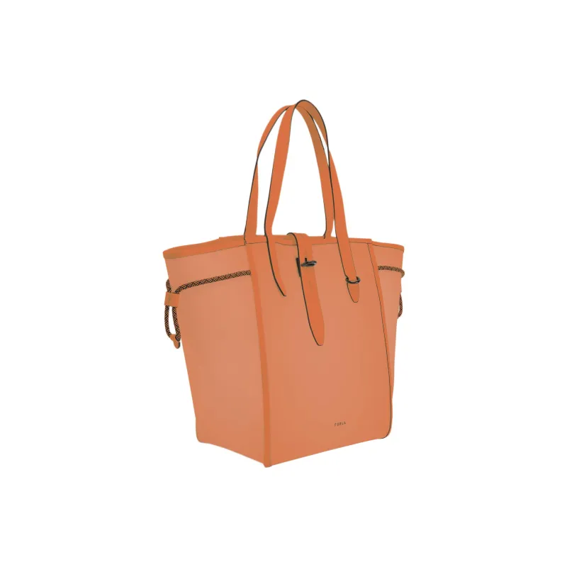 Furla Net Collection &Sorrento Calfskin Tote Bag, Shopping Bag, Handbag, Shoulder Bag Tubas Women's Orange-1
