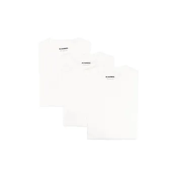 JIL SANDER Set Of 3 Logo patch Crew neck T shirts