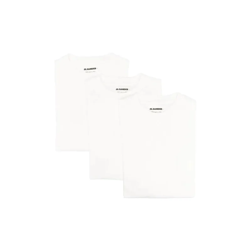 JIL SANDER Set Of 3 Logo patch Crew neck T shirts-0