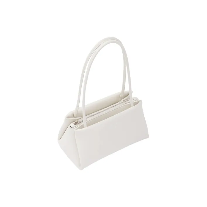 PRADA Hobo Leather Tote Bag Shopping Bag Handbag Small Size Women's White-2