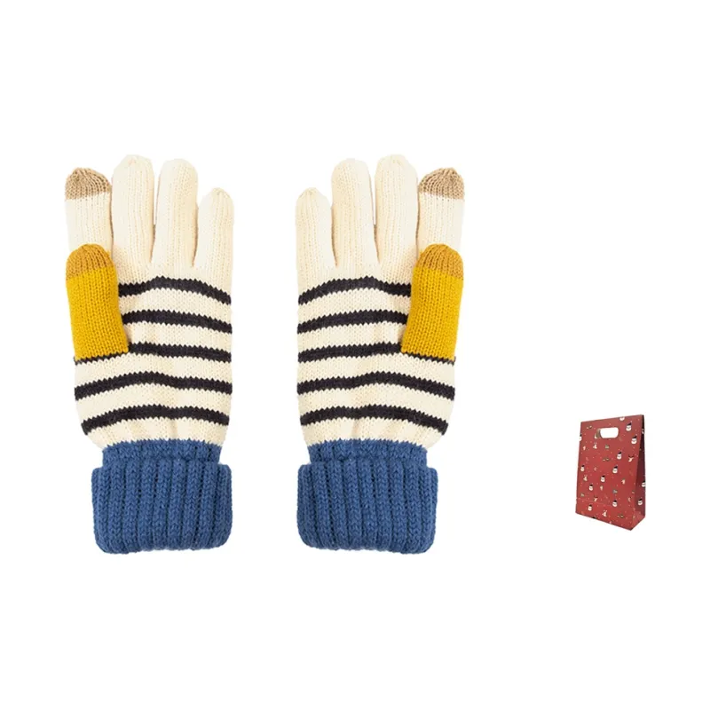 BAIJUAN Acrylic Knit Gloves Unisex Ecru-2